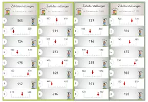 Vorschau - Spiele - Zahlenstrahl im ZR bis 1000, 8x Denk-Duett, Zahlenraumerweiterung, Förderung Zahlvorstellung - Seite 2