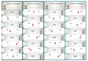 Vorschau - Spiele - Zahlenstrahl im ZR bis 1000, 8x Denk-Duett, Zahlenraumerweiterung, Förderung Zahlvorstellung - Seite 3