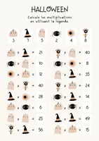 Aperçu - Feuilles d'exercices - Fiche d'Activité Multiplications Halloween - Page 1