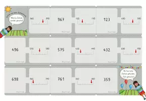 Vorschau - Stationenlernen - Zahlenstrahl bis 1000, 5x Domino, Zahlenraumerweiterung bis 1000, Förderung der Zahlvorstellung, mit Selbstkontrolle - Seite 2