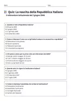 anteprima - Quiz - Raccolta di materiali: Quiz sulla nascita della Repubblica italiana - Pagina 1