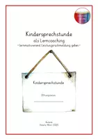 Vorschau - Arbeitsblätter - Kindersprechstunde als Lerncoaching - Deckblatt