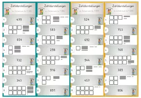 Vorschau - Stationenlernen - Zahlenraumerweiterung bis 1000, Geheimschrift, 6x Denk Duett, Förderung Zahlvorstellung - Seite 3