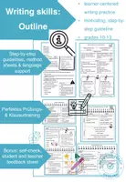 Vorschau - Arbeitsblätter - Writing skills booster: How to outline / Writing an outline - Deckblatt
