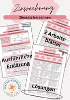 Vorschau - Arbeitsblätter - Zinsrechnung: Zinssatz berechnen - Deckblatt