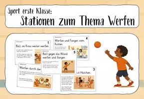 Vorschau - Stationenlernen - Sport: Stationen zum Thema Werfen - Deckblatt