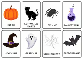 Vorschau - Fördermaterial/Inklusion - Halloween Wortschatzkarten - Deckblatt