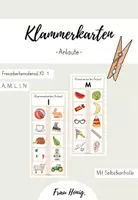 Vorschau - Aufgabenkarten - Klammerkarten Anlaute - Freiarbeitsmaterial Klasse 1 - Deckblatt