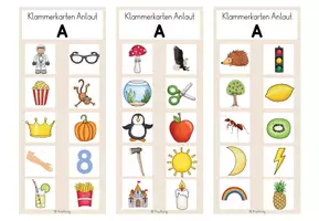 Vorschau - Aufgabenkarten - Klammerkarten Anlaute - Freiarbeitsmaterial Klasse 1 - Seite 3