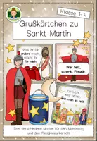 Vorschau - Anderer Materialtyp - Grußkärtchen zu Sankt Martin/ Martinstag: Teilen, Licht und Nächstenliebe (Grundschule) - Seite 1