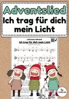 Vorschau - Arbeitsblätter - Schönes Adventslied "Ich trag für dich mein Licht" - Deckblatt