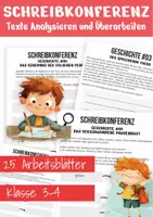 Vorschau - Arbeitsblätter - Schreibkonferenz Klasse 3 & Klasse 4 - 25 Arbeitsblätter Deutsch - Deckblatt