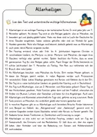 Vorschau - Arbeitsblätter - Allerheiligen Arbeitsblätter mit Fragen + Lösungen Lesetext Wortspeicher didaktische Reserve - Seite 3