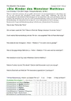 Vorschau - Arbeitsblätter - Filmanalyse: Die Kinder des Monsieur Mathieu - Deckblatt