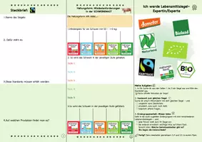 Vorschau - Arbeitsblätter - Lebensmittelsiegel entdecken & verstehen – begleitende & aktivierende Präsentation + Flyer-Arbeitsblatt inkl. Lösungen - Seite 1