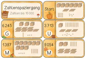 Vorschau - Arbeitsblätter - Zahlenspaziergang 10000 (Zehntausend) - Herbst - Seite 2