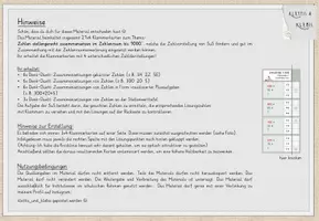 Vorschau - Spiele - Zahlenraumerweiterung bis 1000, 21x4 Klammerkarten Zahlen stellengerecht zusammensetzen, Zahlvorstellung - Seite 1