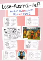 Vorschau - Arbeitsblätter - Lese-Ausmalbilder - Halloween Klasse 1 und 2 - Heft - Deckblatt