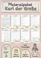 Vorschau - Arbeitsblätter - Karl der Große Arbeitsblätter mit Fragen + Lösungen Lesetext Wortspeicher didaktische Reserve - Deckblatt