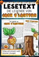 Vorschau - Arbeitsblätter - Lesetext "Die Legende von Jack O`Lantern" mit Aufgaben zum Leseverständnis und Tafelmaterial - DaZ / Deutsch / KBW #spookysurprise - Deckblatt