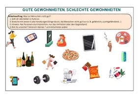 Vorschau - Bildkarten - Sucht: Gute Gewohnheiten, schlechte Gewohnheiten - Seite 1