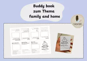 Vorschau - Arbeitsblätter - Buddy book zum Themenfeld "family and home" (passend zu Orange Line 1, Unit 2) - Deckblatt