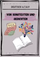 Vorschau - Präsentationen/Tafelbilder - Gedichte Klasse 7 (Teil 2): Von Songs zu Gedichten - Deckblatt