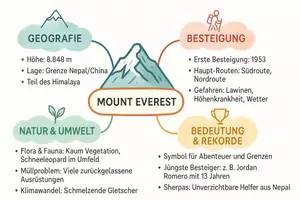 Vorschau - Arbeitsblätter - AB mit Fragen zum Thema "Mount Everest" + Lösungsblatt + Mindmap + Infografik - Seite 2