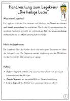 Vorschau - Mal- und Bastelvorlagen - Heilige Lucia von Syrakus LEGEKREIS Klasse 3-6 (Luciatag) - Seite 1