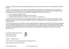Vorschau - Aufgabenkarten - Kartei Erstes Fotografieren - Seite 1
