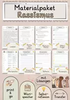 Vorschau - Arbeitsblätter - Rassismus Arbeitsblätter mit Fragen + Lösungen Lesetext Wortspeicher didaktische Reserve - Deckblatt