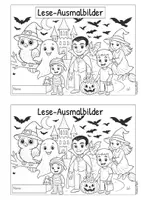 Vorschau - Arbeitsblätter - Lese-Ausmalbilder - Halloween Klasse 3 - Heft - Seite 1