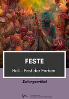 Vorschau - Arbeitsblätter - Feste ⎮ Holi Fest der Farben - Deckblatt