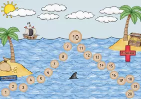 Vorschau - Spiele - Räuber und Goldschatz im Zahlenraum 20 - Seite 1
