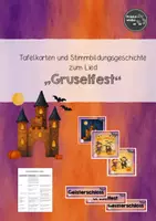 Vorschau - Poster - Tafelkarten, AB und Stimmbildungsgeschichte zum Lied: "Gruselfest" - Deckblatt