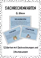 Vorschau - Aufgabenkarten - Karteikarten zum Thema Sachrechnen - Seite 1
