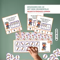 Vorschau - Spiele - Ergänzen bis 10 mit dem Zehnerfeld - Halloween. - Deckblatt