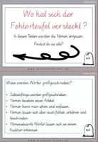 Vorschau - Fördermaterial/Inklusion - Schreibschrift: Halloween Spezial: Fehlerteufel Lesekarten Großschreibung - Seite 1