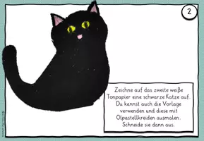 Vorschau - Mal- und Bastelvorlagen - Schwarze Katze im Laub: Schritt-für-Schritt Anleitung - Seite 3
