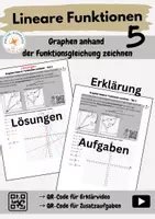 Vorschau - Arbeitsblätter - Lineare Funktionen: Graphen anhand der Funktionsgleichung - Deckblatt