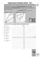 Vorschau - Arbeitsblätter - Lineare Funktionen: Graphen anhand der Funktionsgleichung - Seite 1