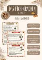 Vorschau - Stationenlernen - Eichhörnchen Wissenskartei für Stationenarbeit Infotexte Tafelbild mit Beschriftung - Deckblatt