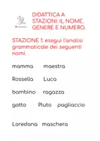 anteprima - Didattica a stazioni - il nome didattica a stazioni: analisi grammaticale del nome - Pagina 1