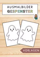 Vorschau - Mal- und Bastelvorlagen - Gespenster - Geister - Halloween - Schablonen - editierbare Datei - Deckblatt