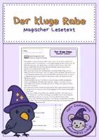 Vorschau - Arbeitsblätter - Der kluge Rabe - Magischer Lesetext - Deckblatt