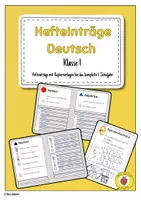 Vorschau - Unterrichtsreihen - Hefteinträge & Kopiervorlagen Deutsch – Sprache untersuchen Klasse 1 (Ganzes Schuljahr) - Deckblatt