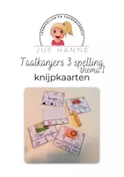 Voorbeeld - Taalkanjers 3 spelling thema 1 - knijpkaarten - Voorblad