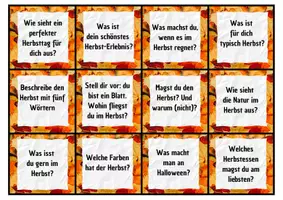 Vorschau - Aufgabenkarten - Sprechkarten Deutsch: der Herbst - Seite 1