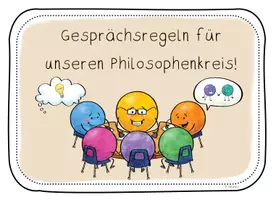 Vorschau - Poster - Philosophieren mit Kindern - Gesprächsregeln - Aushang und Gesprächsgrundlage für den Philosophenkreis - Seite 1