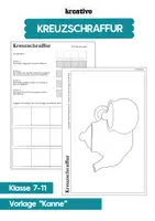 Vorschau - Mal- und Bastelvorlagen - Kreuzschraffur - Anleitung und Übung - Kaffeekanne - Deckblatt